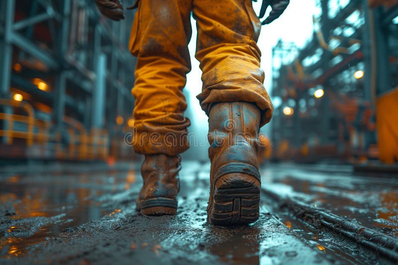 Work boots on a job site representing blue collar trades